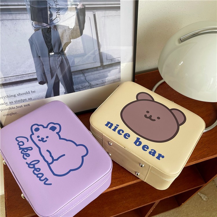 กระเป๋าเครื่องสำอางค์ MAKEUP BOX PORTABLE กระเป๋าใส่เครื่องสำอางค์ลายการ์ตูน กันน้ำได้ แบบพกพาสะดวก