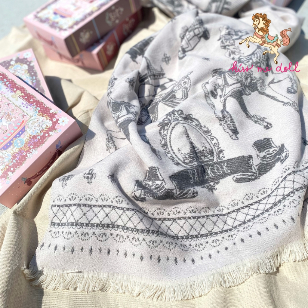 Kiss me doll ผ้าพันคอ ผ้าคลุมไหล่ คอลเลคชั่น Fleece ลาย City light (ผ้าหนา) ขนาด 180 x 70 cm.