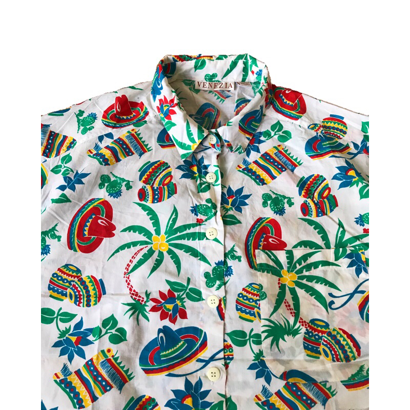 เสื้อฮาวายวินเทจ Venesia hawaii sombrero mexican vintage