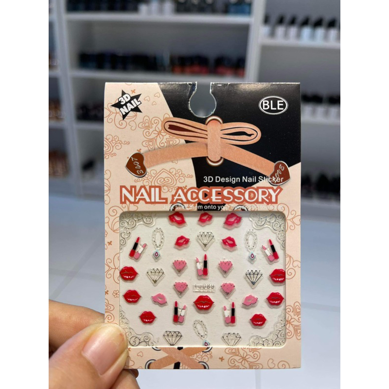 สติกเกอร์ติดเล็บ ลาย3D ❤️❤️ พร้อมส่งในไทย รหัส TJ089