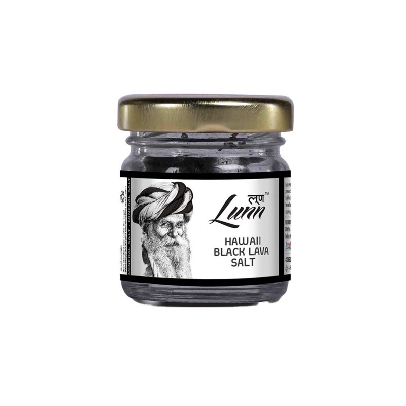 Lunn Hawaii black lava salt 30g. ลุน เกลือ ฮาวายสีดำ100% นำเข้าจากอินเดีย fl