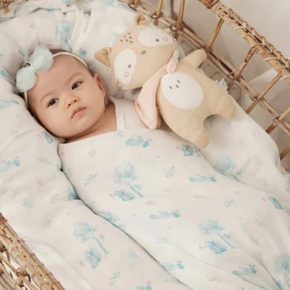 Sofflin ผ้าห่อตัวมัสลินใยไผ่ 47x47 นิ้ว (แพ็ค 1ชิ้น)