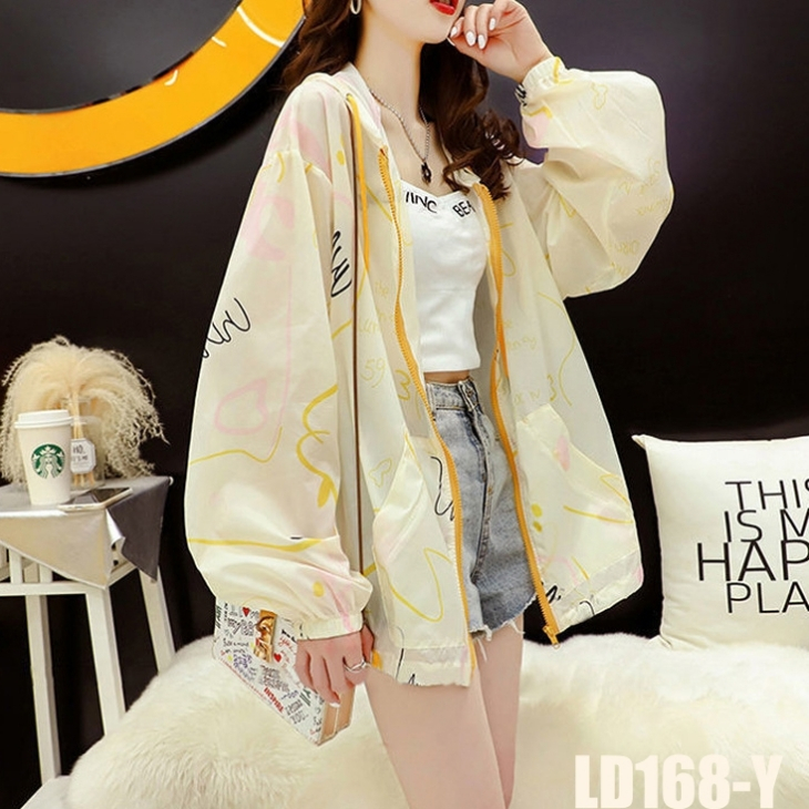เสื้อคลุมกัน UV เสื้อคลุมกันแดดแฟชั่น เส้นใยพิเศษ ใส่สบาย แห้งไว ไม่ร้อน รหัส LD168-Y