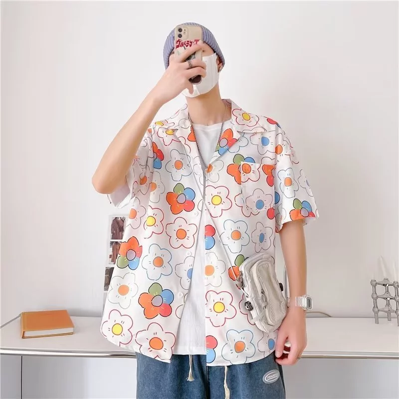 S100 เสื้อฮาวายลายสงกรานต์ แขนสั้น ชาย-หญิง สไตล์เกาหลี thumbnail 7
