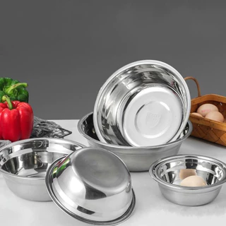 ชามสแตนเลส กะละมังสแตนเลส Stainless steel basin ชามผสมแป้ง ชามแสตนเลสแท้ กะละมังสแตนเลสใหญ่ 14/18/22/24cm Simple Kitchen