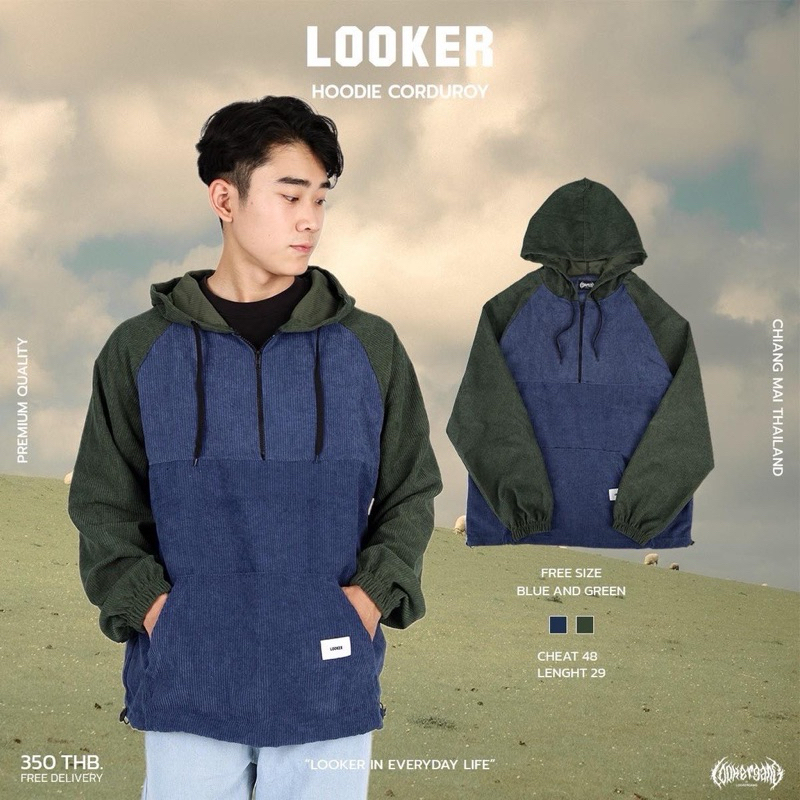 LOOKER - Hoodies ผ้าลูกฟูก (รุ่นซิป) รูปที่ 6