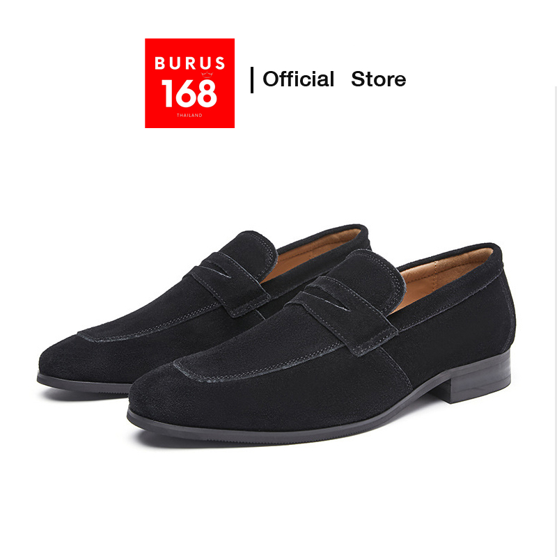 รองเท้าโลฟเฟอร์หนังกลับแท้ ผู้ชาย (เย็บพื้นทุกคู่) - รุ่น Penny Loafer (Size 39-45)