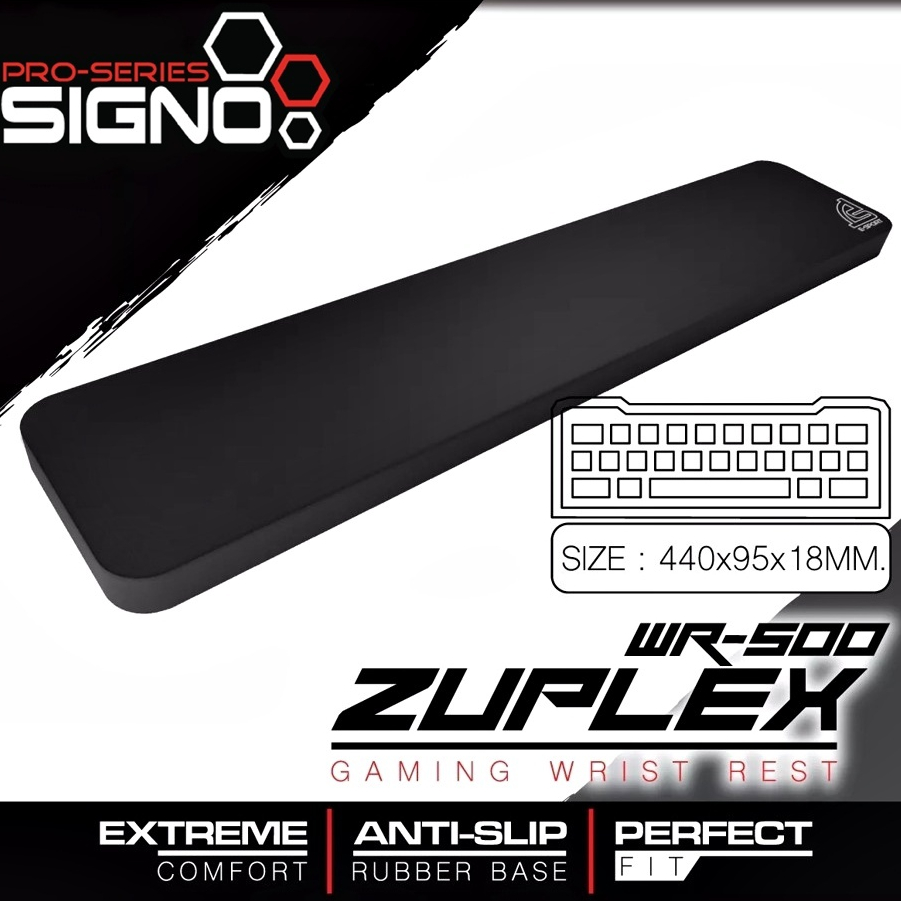 ที่รองข้อมือสุดนุ่ม SIGNO E-Sport (WR-500) ZUPLEX Gaming Wrist Rest ฟองน้ำหนา นุ่ม ให้ความสบายเมื่อใช้งาน