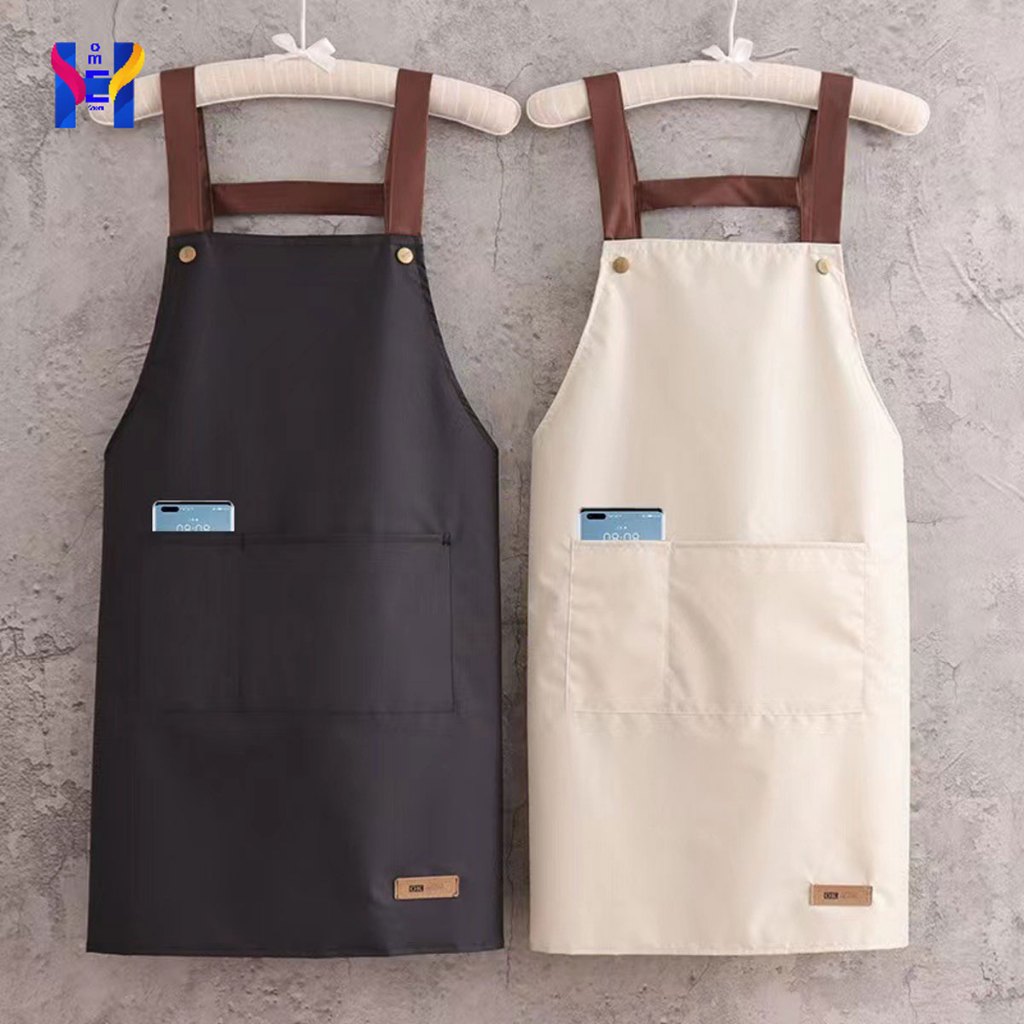 homepung ผ้ากันเปื้อน สไตล์มินิมอล ผ้ากันเปื้อนทำอาหาร กันน้ํา เหมาะกับใส่ทํางาน ห้องครัว สําหรับผู้ชาย และผู้หญิง