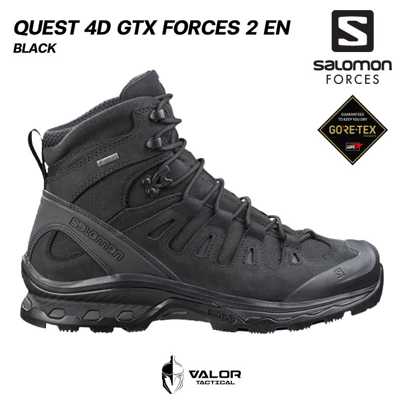 Salomon - Quest 4D GTX Forces 2 EN [Black] รองเท้าผู้ชาย สีดำ ทหาร คอมแบท รองเท้าเดินป่า วัสดุกันน้ำ