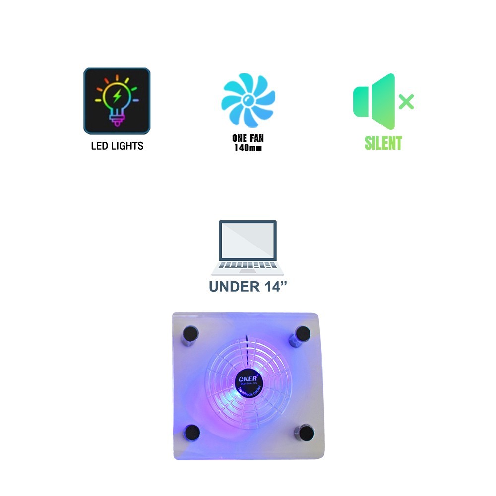 OKER พัดลมระบายความร้อน รุ่น C814 ช่วยระบายความร้อนได้อย่างมีประสิทธิภาพ