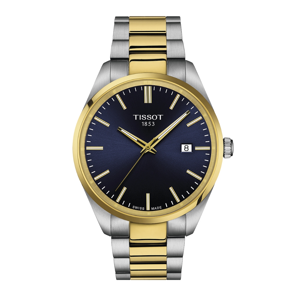 Tissot PR 100 ทิสโซต์ พีอาร์ 100 สีน้ำเงิน เทา ทอง T1504102204100 นาฬิกาผู้ชาย