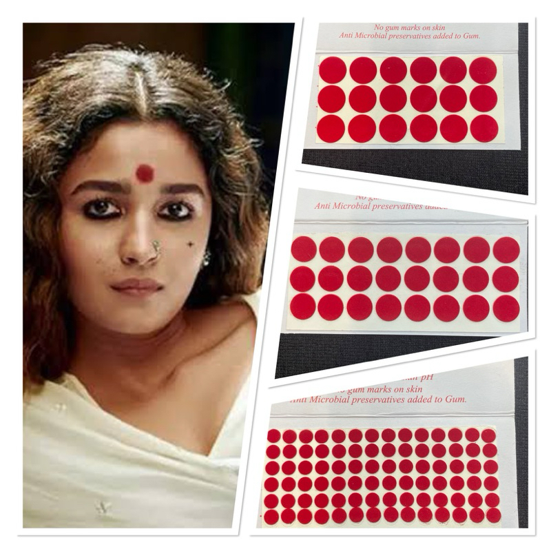 ปินดีสีแดงสำหรับติดหน้าผากเพื่อการนี้มีหลายแบบให้เลือกกังกุไบ gangubai bindi