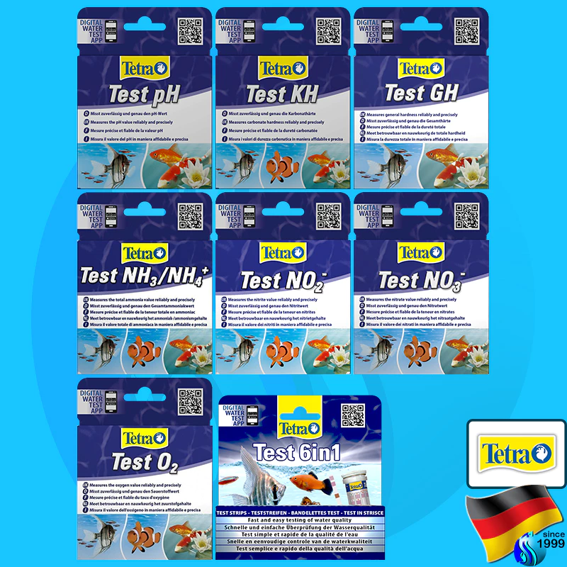 Tetra Test 7in1 pH KH NH3 No2 No3 ชุดทดสอบ น้ำยาวัดค่าน้ำ PetLife Alkalinity Amomonia Nitrite Nitrate Hygger tester