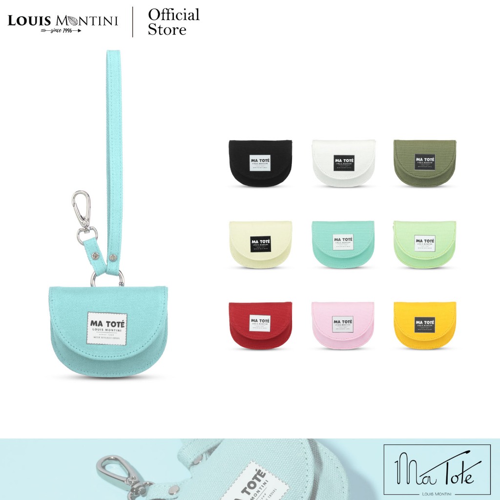 Louis Montini (ma tote) กระเป๋าใส่เหรียญผ้าแคนวาสกันน้ำ สำหรับคล้องกระเป๋า มีฝาปิด CVRS005
