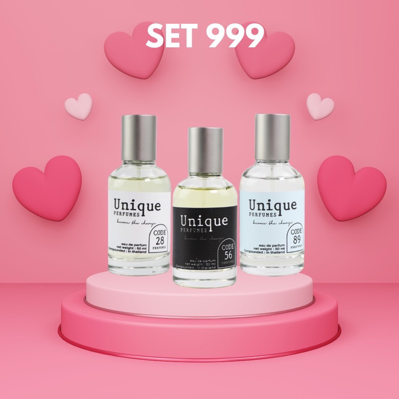 💖น้ำหอมยูนีค unique perfumes (sale 999) น้ำหอมยูนีค50ml 3ขวดใหญ่ น้ำหอมติดทนนาน *คละกลิ่นได้