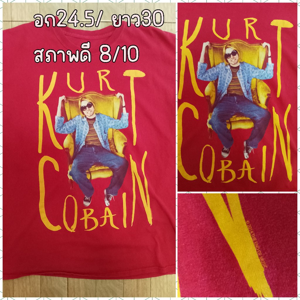 ep9 เสื้อยืดมือสอง เสื้อวินเทจ Kurt Cobainไซส์XL อก24.5 ยาว30