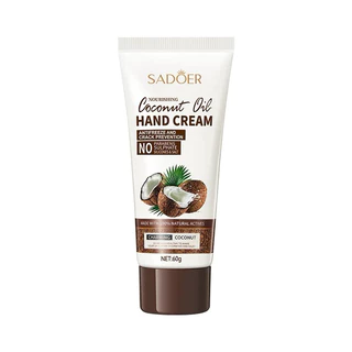 ครีมทามือ ครีมทาผิว น้ำมันมะพร้าว หลอด60g. Sadoer Coconut Oil Hand cream บำรุงผิวมือ ขาวเนียนนุ่ม ชุ่มชื้น N567