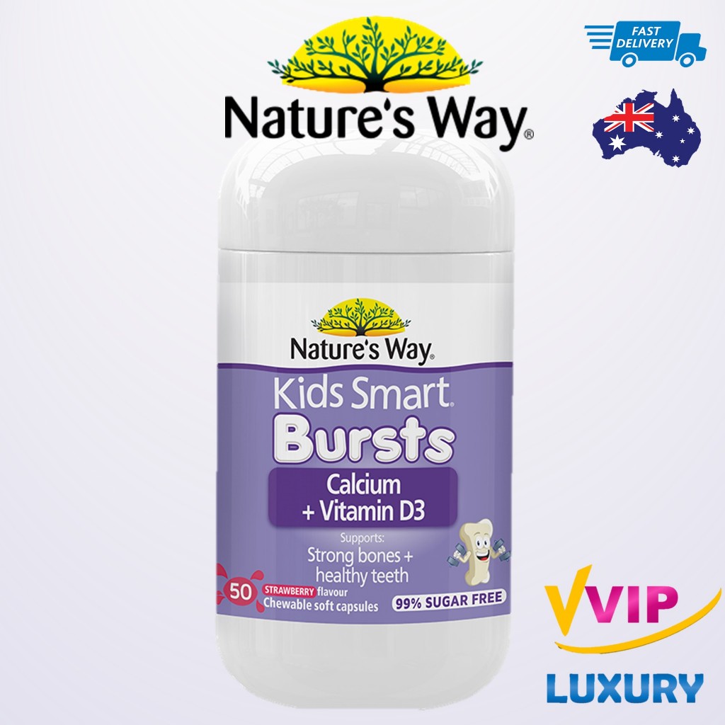 exp.11/2026 Nature's Way Kids Smart Calcium + Vitamin D 50 Chewable Capsules