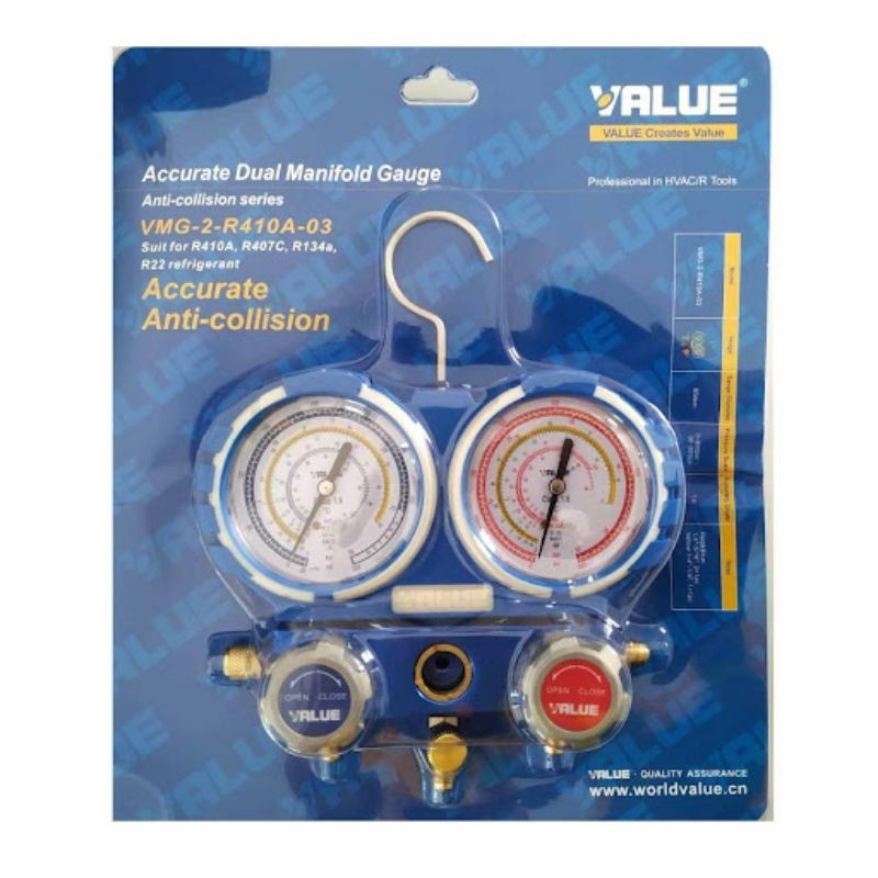เกจ์​ชุด พร้อมสาย VALUE R410A R22​ R134 R407