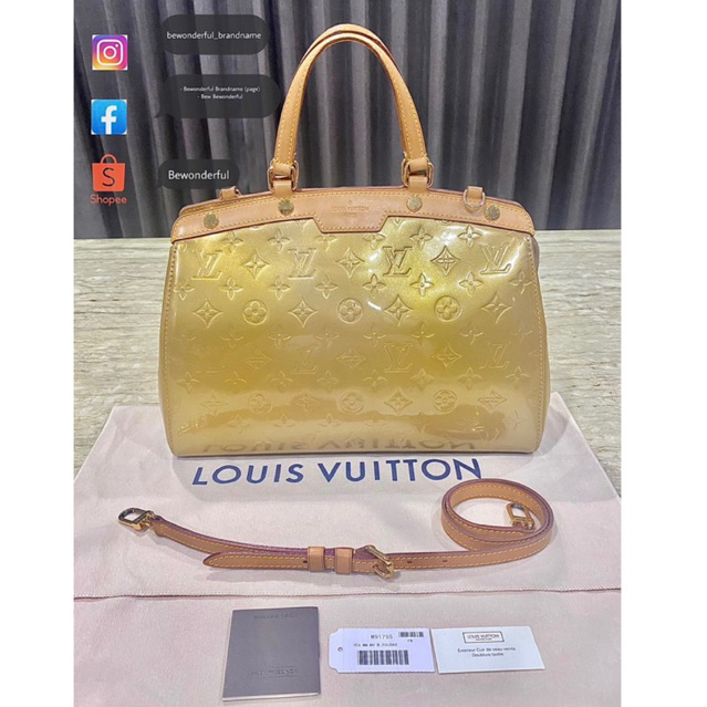 Louis Vuitton Brea MM LV Vernis GHW Y.12 ของแท้ หลุยส์ กระเป๋ามือสอง แบรนด์เนม