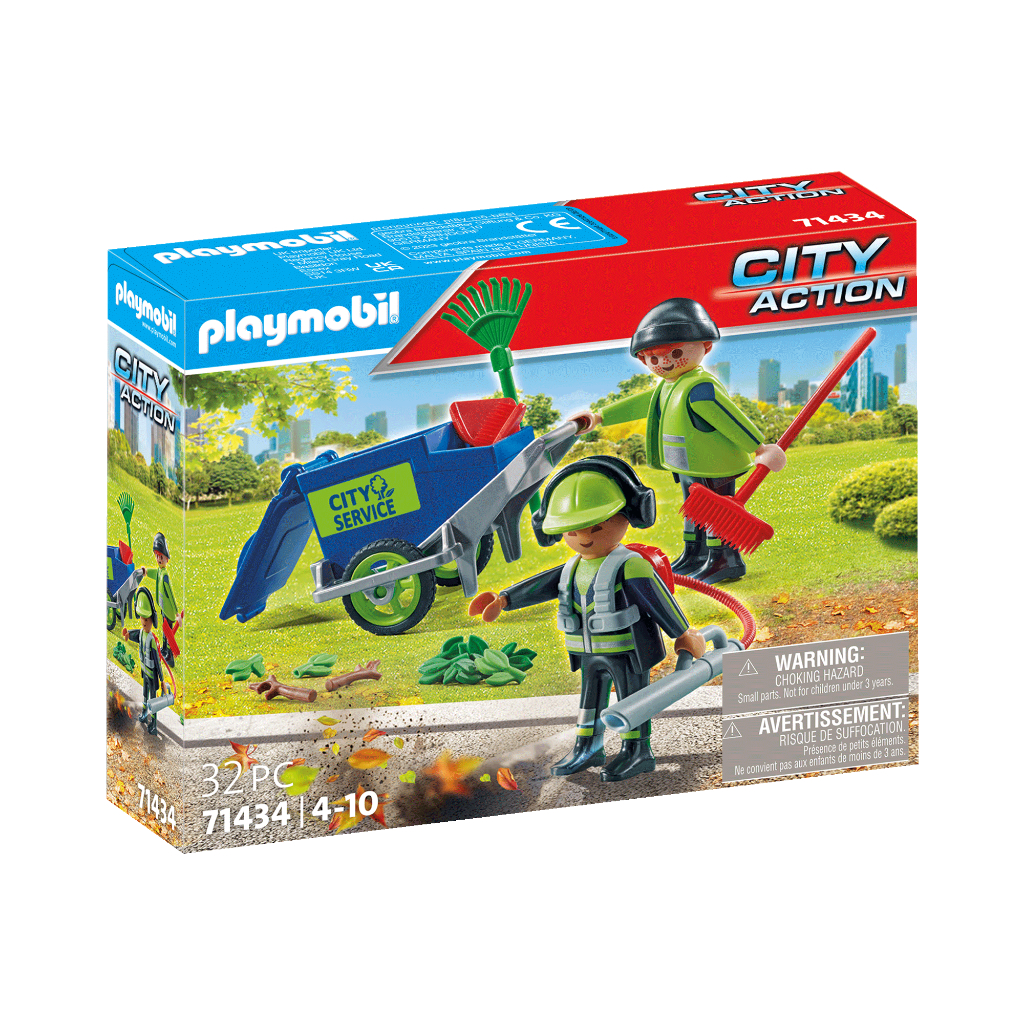Playmobil 71434 City Cleaning Street Cleaning Team แอคชั่นฟิกเกอร์ City Cleaning ทีมทำความสะอาดถนน