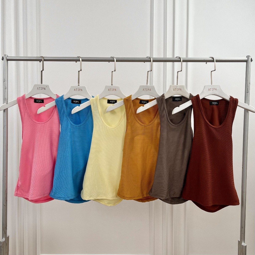 Atipashop - LIMITED RIB MINNIE เสื้อกล้ามเว้าหลัง ผ้าร่อง