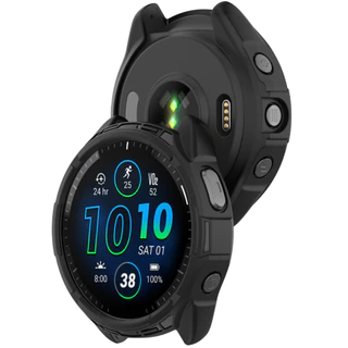Case กันรอย TPU สีดำทึบ สำหรับ Garmin Forerunner 965 / Garmin FR965 , FR955 คุณภาพดี วัสดุไม่แข็ง สวยๆ