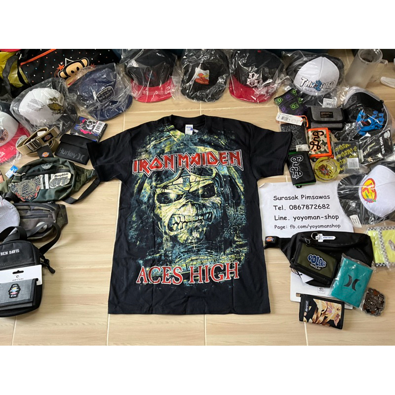 เสื้อ Iron Maiden Aces High Overprint ของแท้มือ1 size M