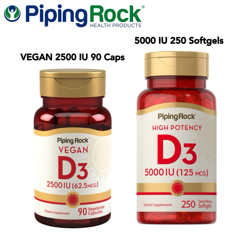 ส่งไว⚡️Exp.2026 Piping Rock Vitamin D3 วิตามินดี3 บำรุงกระดูก โรคกระดูกพรุน