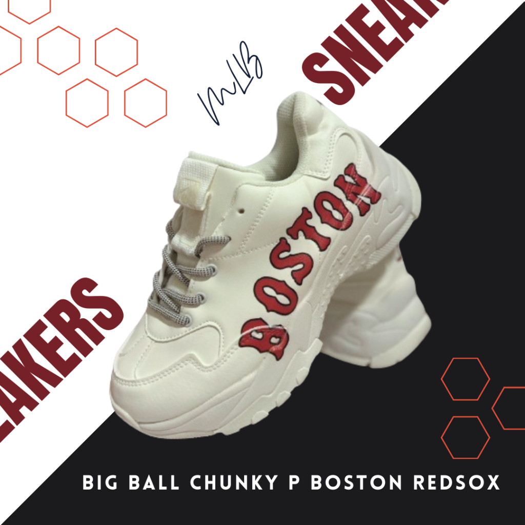 รองเท้า MLB รองเท้าผ้าใบผู้ชายและผู้หญิง (BIG BALL CHUNKY P BOSTON REDSOX)