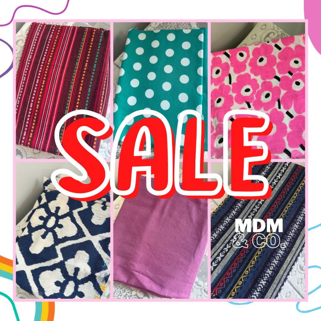 SALE ผ้าฝ้าย + ผ้า TC + ผ้าคอตตอน | ผืนครึ่งหลา (110 x 45 ซม.) และ 1 หลา (110 x 90 ซม.)