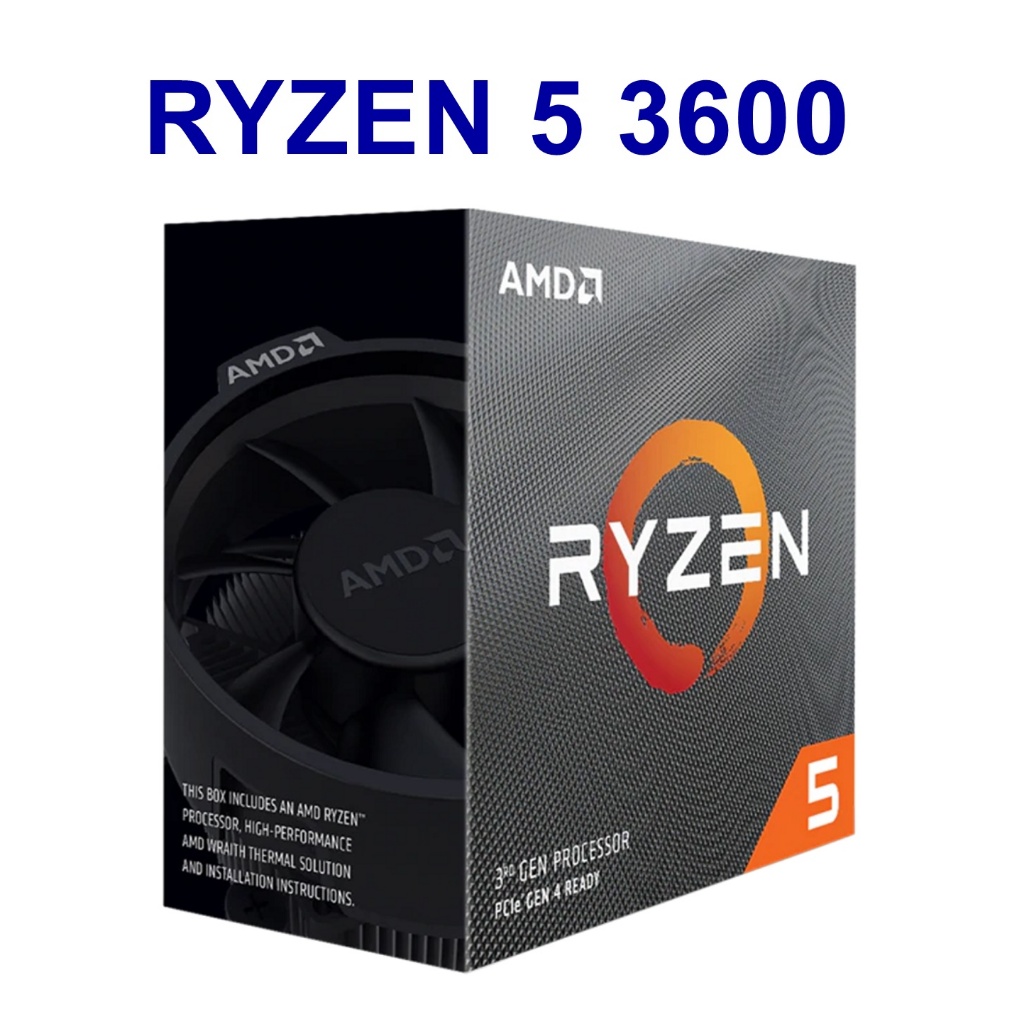 CPU (ซีพียู) AMD RYZEN 5 3600 3.6 GHz (SOCKET AM4) สินค้ามือ 1 ประกัน 3 ปี