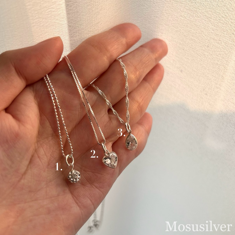 Mosusilver จี้เงินแท้ silver925 เพชรcz จี้ประดับน่ารัก ไม่คัน ไม่ลอก คนแพ้ใส่ได้ (ไม่รวมสร้อย)