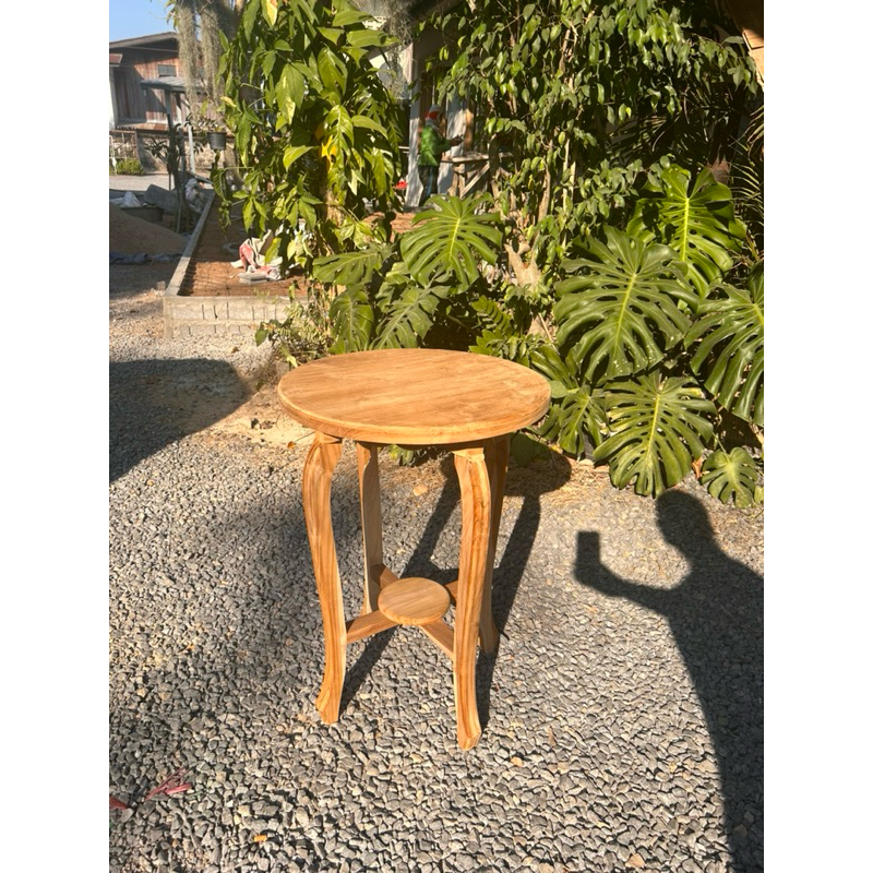 โต๊ะกาแฟกลม 4ขาโก่ง งานดิบ ขัดเนียน ขนาด50*50สูง70cm. โต๊ะอเนกประสงค์ - รูปที่ 2