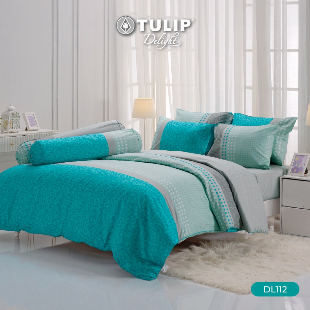 TULIP Delight พิมพ์ลาย DL112 โทนสีละมุนตา ชุดผ้าปูที่นอน ผ้าปูที่นอน ผ้าห่มนวม พิมพ์ลายสวยงาม สัมผัสนุ่ม