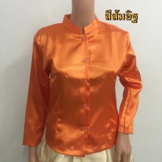เสื้อแขนกระบอกนางรำ ผ้าต่วน(ผ้าเครป) ไม่ซับใน ไม่อัดกาว ไซส์ XXL - 7XL
