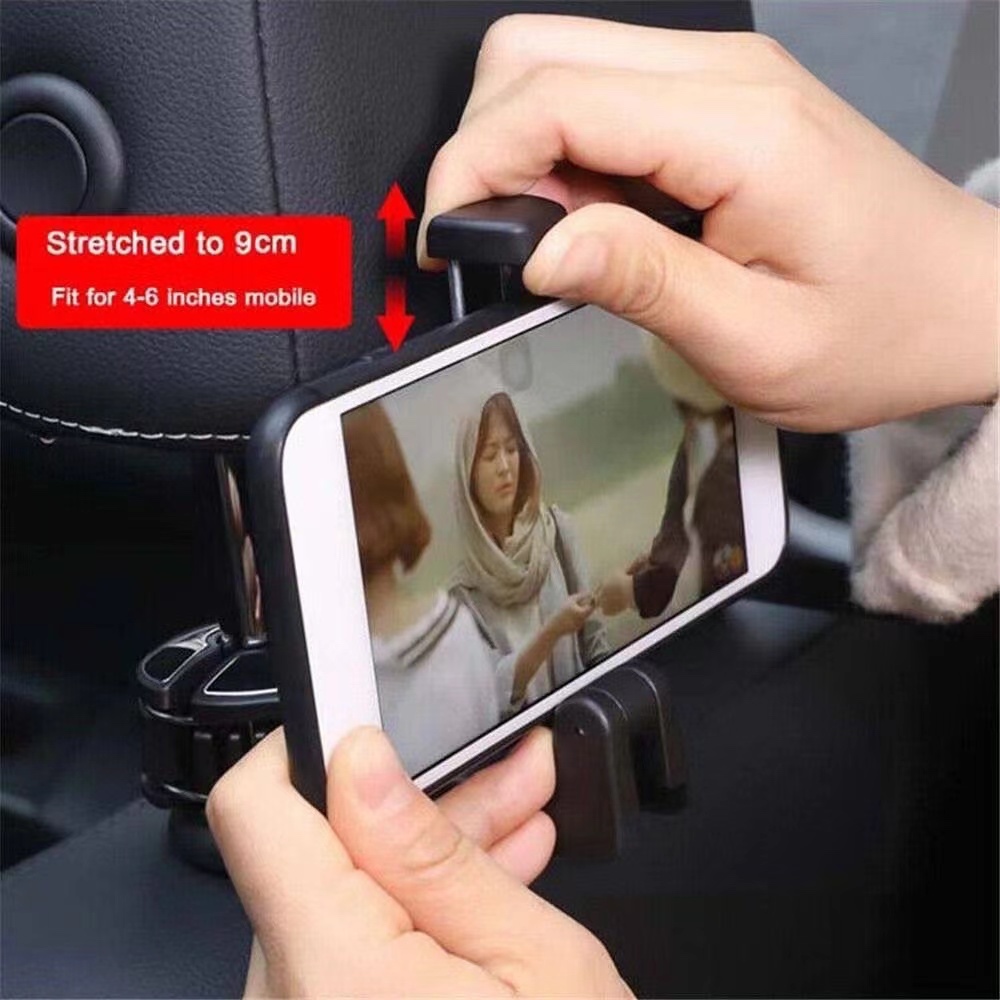 อุปกรณ์เสริมรถยนต์ ทนทานต่อการใช้งาน ไม้แขวนรถ ชั้นวางกระเป๋าพนักพิงศีรษะ ตะขอติดพนักพิงศีรษะในรถ ตะขอเก็บของด้านหลัง - รูปที่ 7