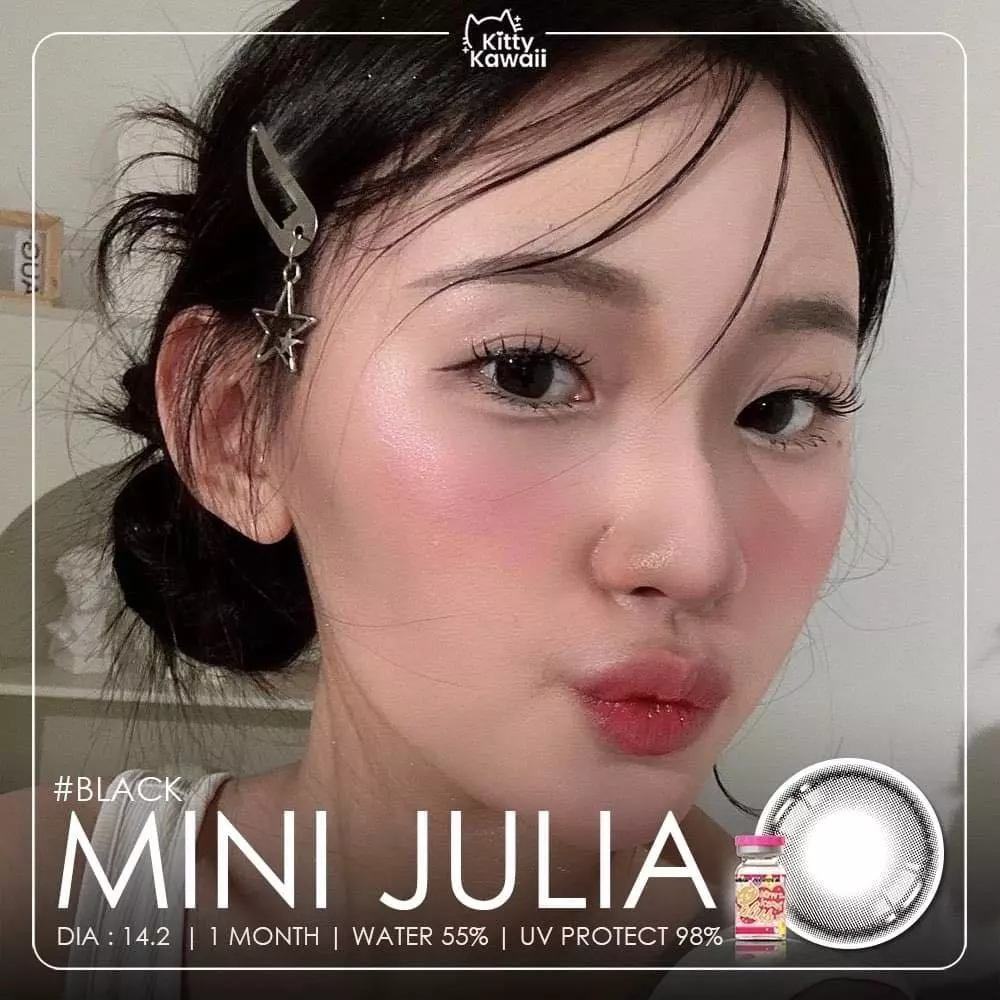 🔥 คอนแทคเลนส์ ✨ขนาดมินิ ✨Black✨ Julia ✨Kittykawaii