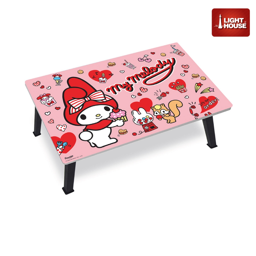 [ ฟรี ลูกบอลชายหาด ] โต๊ะญี่ปุ่นพับได้ 40x60 ซม. ลิขสิทธิ์แท้ 100% ลาย MY MELODY A