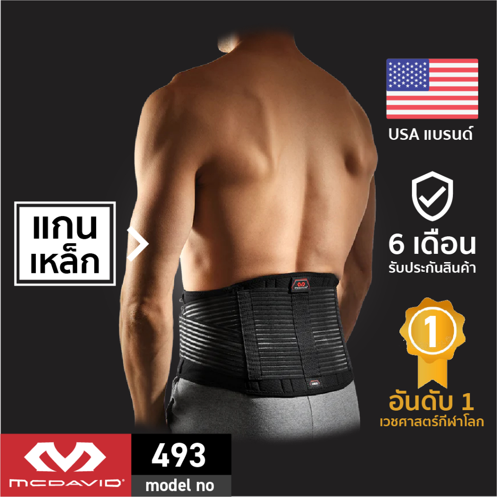 McDavid 493 |Official Shop| เข็มขัดพยุงหลังซัพพอร์ตสูงสุด Back Support เสื้อพยุงหลัง ที่บล็อกหลัง ที่รัดหลัง