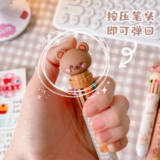 ปากกาลูกลื่น รุ่นหมีเทดดี้ มี10สีใน1ด้าม 0.5mm.