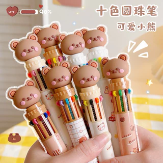 ปากกาลูกลื่น รุ่นหมีเทดดี้ มี10สีใน1ด้าม 0.5mm.