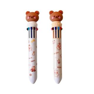 ปากกาลูกลื่น รุ่นหมีเทดดี้ มี10สีใน1ด้าม 0.5mm.