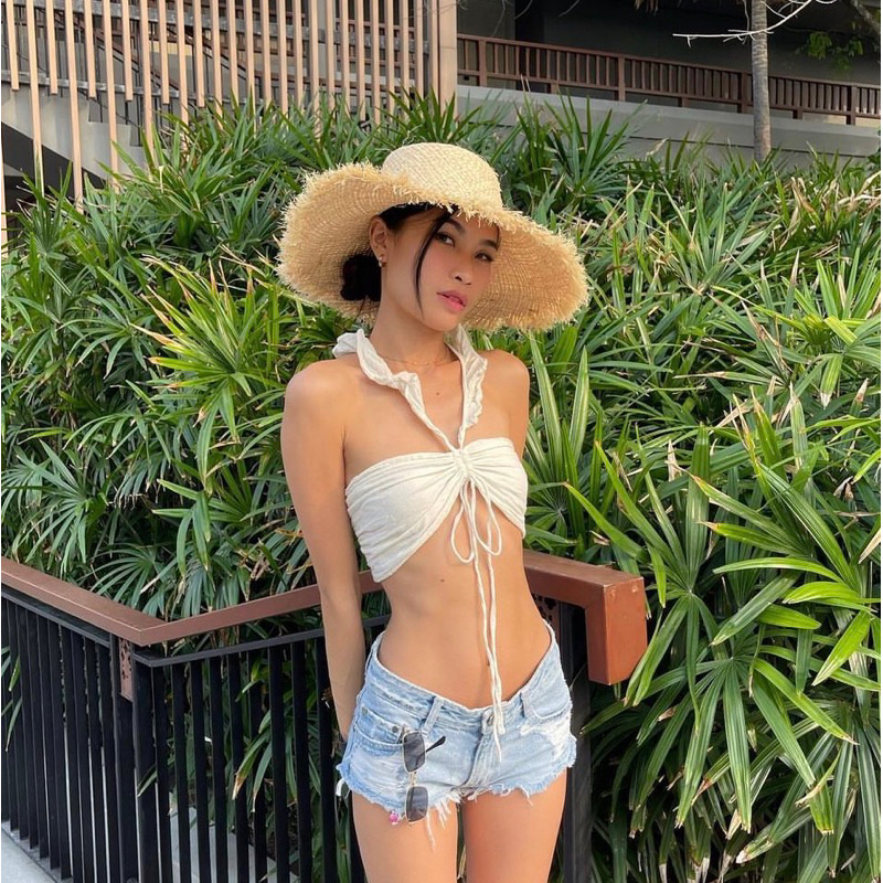 ❌พร้อมส่ง❌กดสั่งได้เลยค่ะ BOHOBKK PREMIUM QUALITY CROP TOP เสื้อครอปแต่งลูกไม้อย่างดี ผ้าฝ้ายแท้ 100