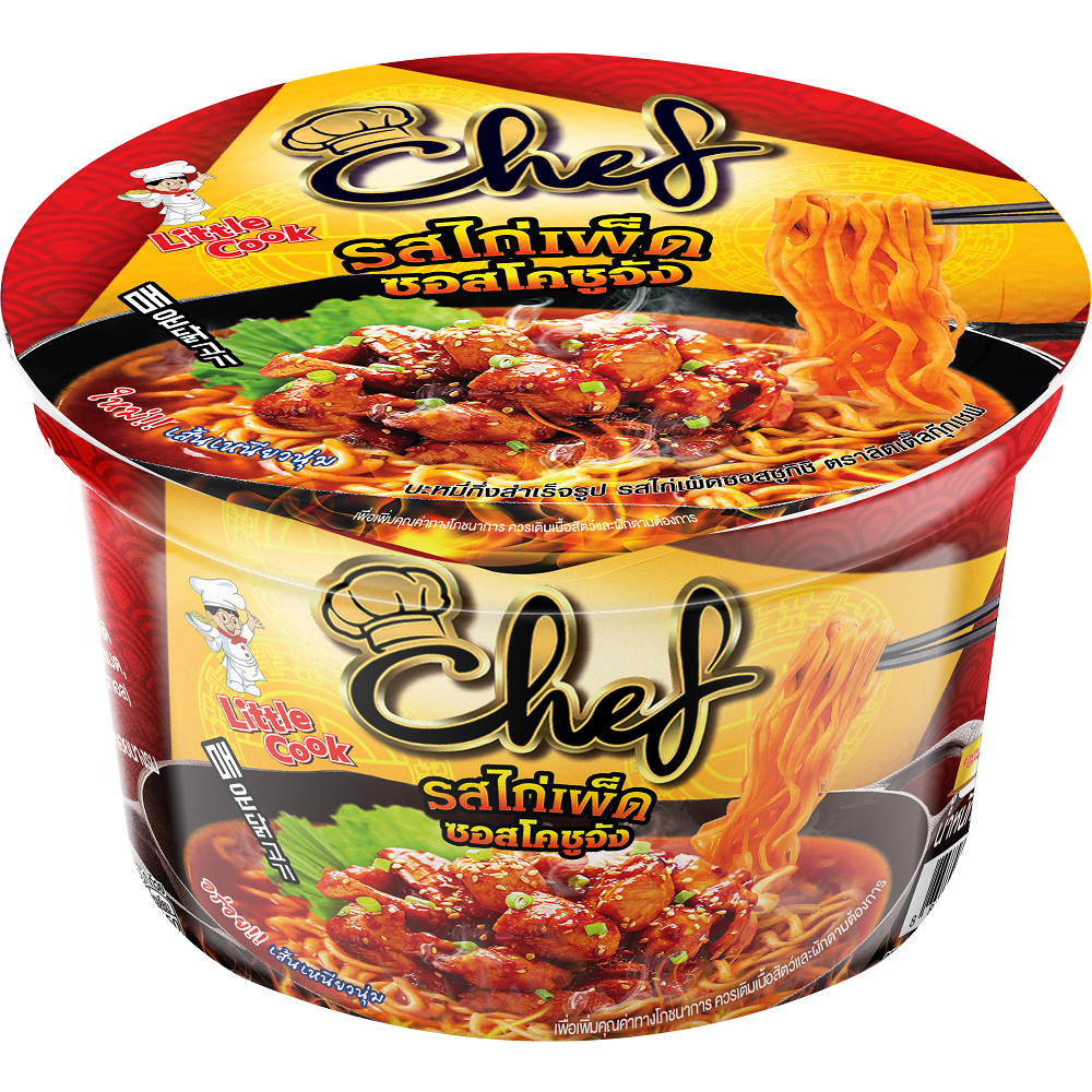 ลิตเติ้ลกุ๊ก บะหมี่กึ่งสำเร็จรูป รสไก่เผ็ดซอสโคชูจัง ขนาด 78g/Spicy Chicken Sukishi /小廚師即食麵/主廚聯名系列/香