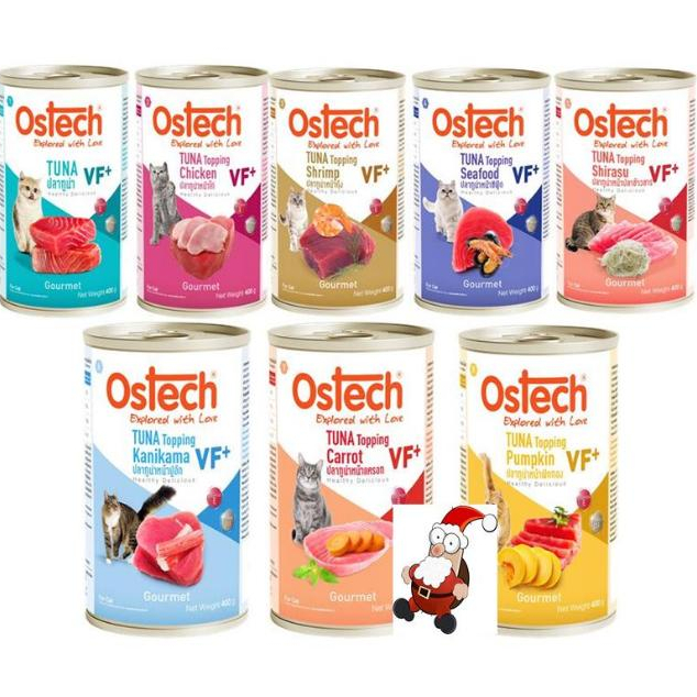 Ostech Gourmet VF+ อาหารกระป๋องแมวออสเทค กัวเม่ VF+ ทูน่า 400 g(12กระป๋อง)