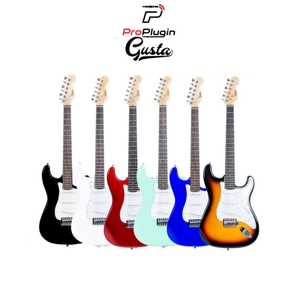 Gusta GST-01 SSS กีต้าร์ไฟฟ้าทรง Strat เหมาะสำหรับผู้เริ่มต้น คอ 22 เฟรต เสียงเด้ง คมชัด (ProPlugin)