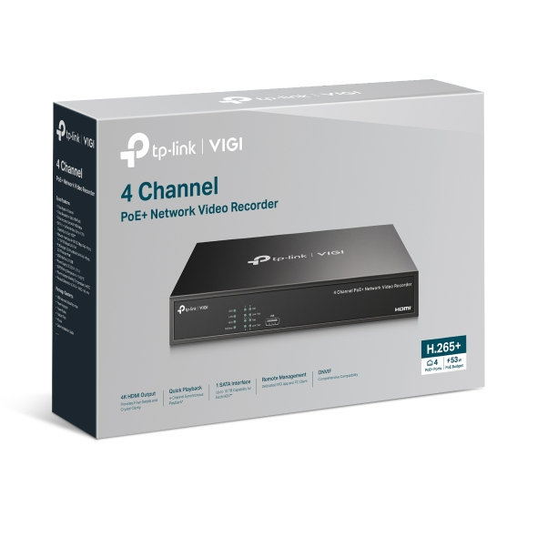 TP-LINK (VIGI-NVR1004H-4P) VIGI 4 Channel PoE+ Network Video Recorder