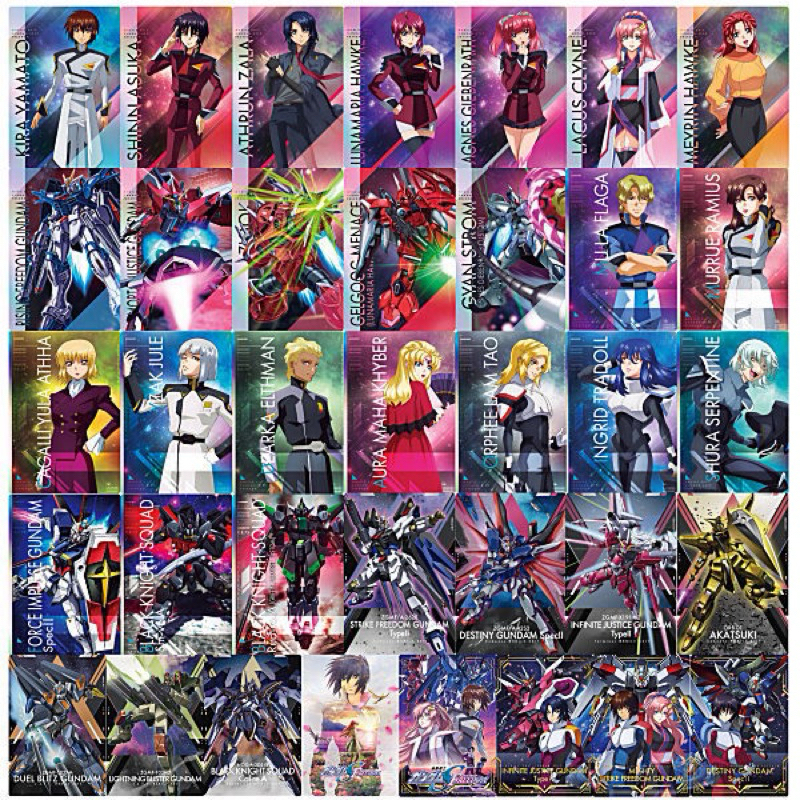 Gundam SEED FREEDOM Wafer card การ์ด 36 แบบ ไม่มีเวเฟอร์ มีแต่การ์ด